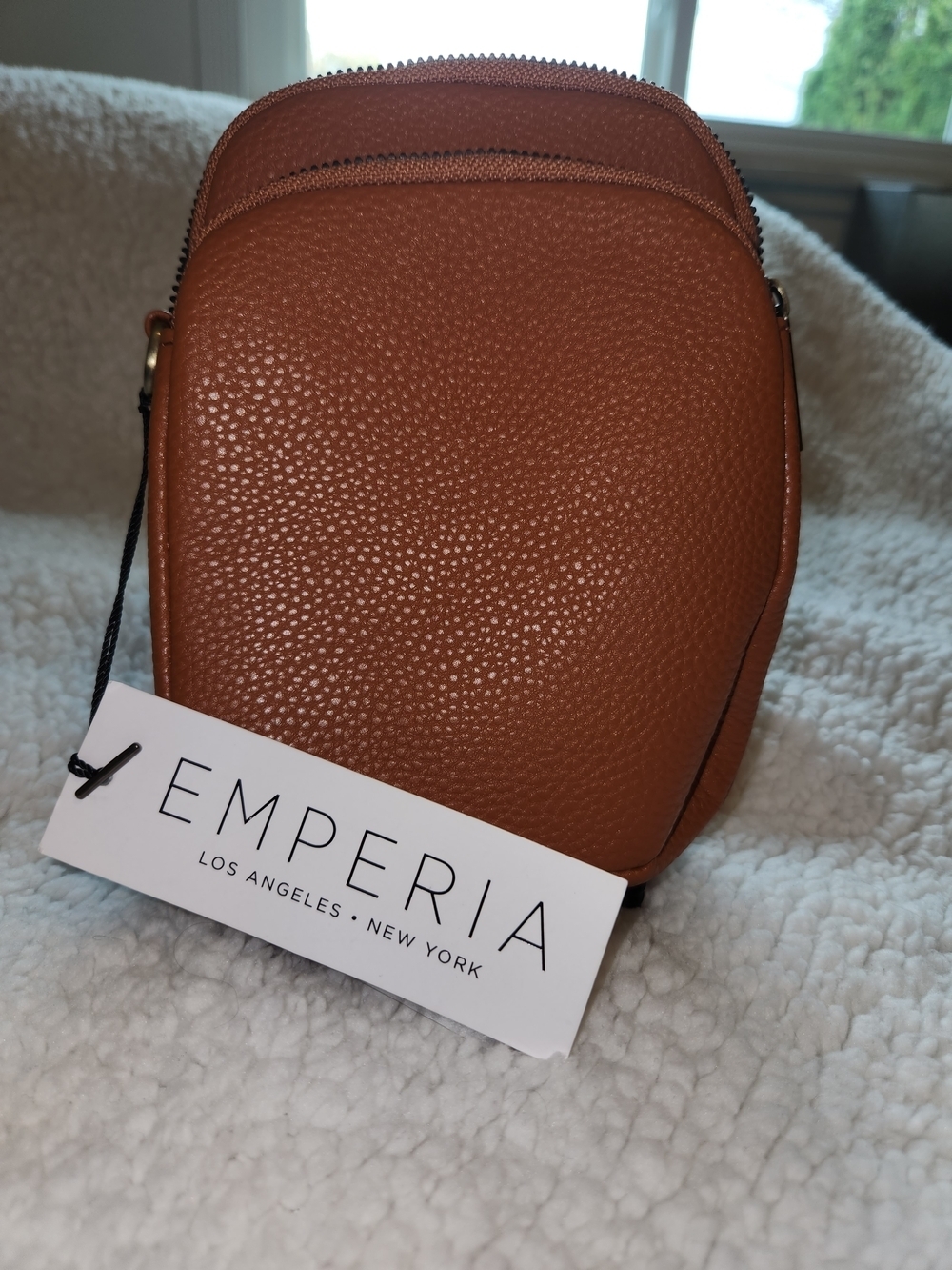 Emperia Tan Pebbled Leather Crossbody Bag Missing The Strap